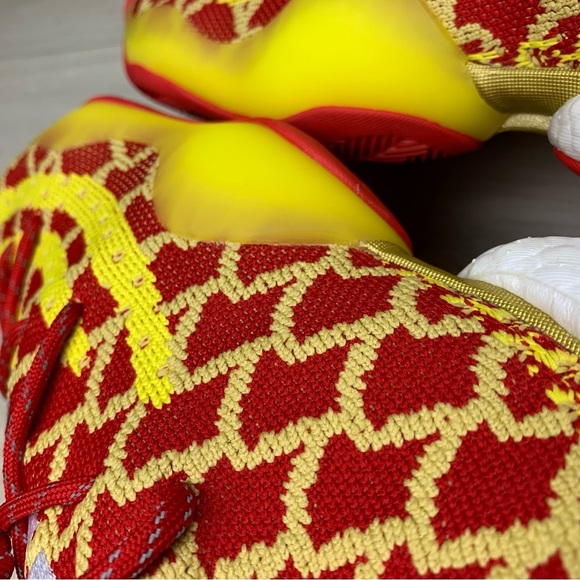 Mens Red/Yellow/Gold Adidas Pharrell X Crazy Byw Chinese New Year shoes sz 12 - Picture 6 of 8